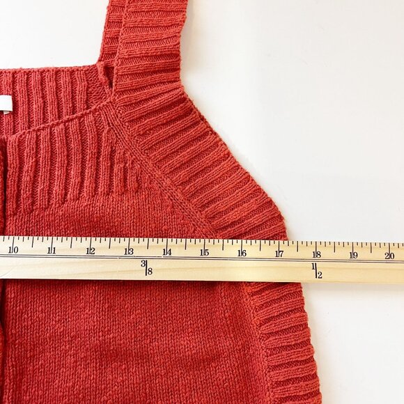 Madewell Rowe Button Front Knit Sweater Tank Top Square Neck - Size Large - Picture 5 of 6